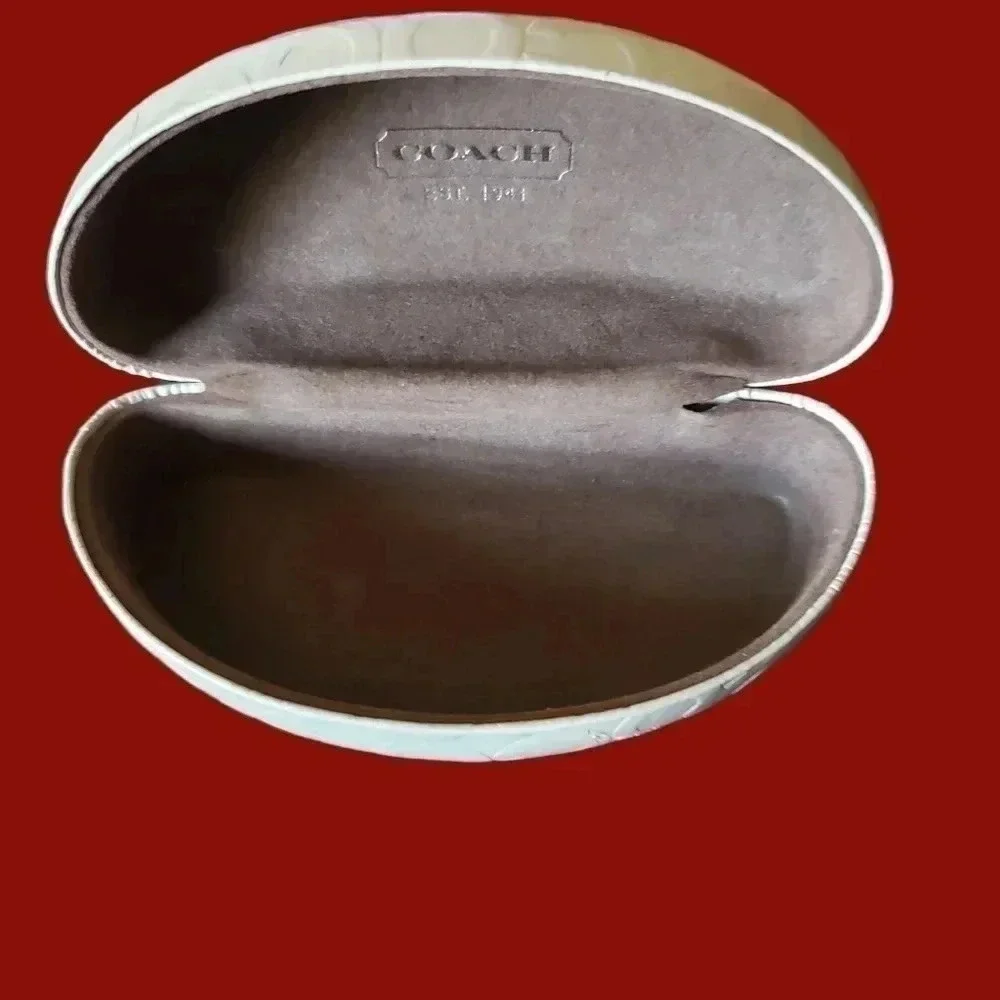 -Coach hardshell sunglass & eyeglass case ivory color